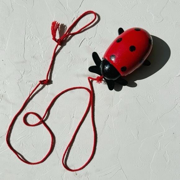 Vtg Brio Ladybug Pull Toy π - Picture 1 of 3